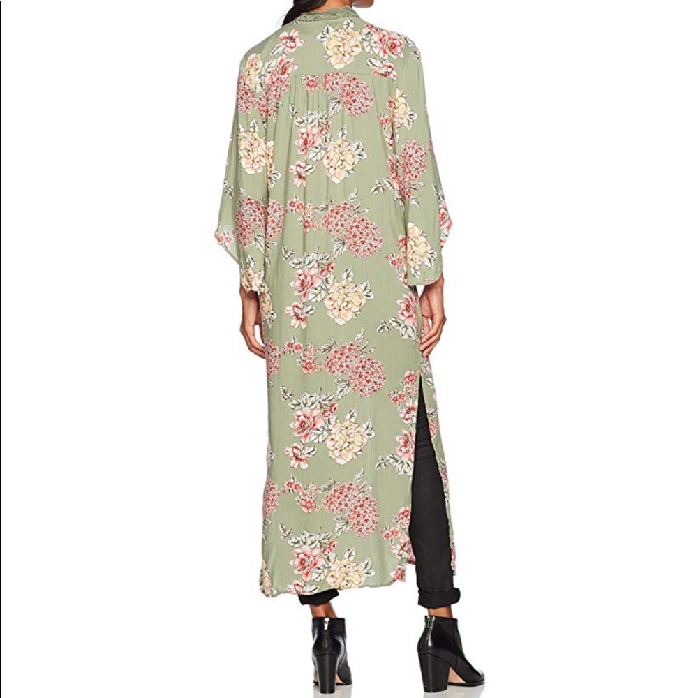 Angie brand spring green floral kimono duster 🌸🌼 - Picture 3 of 3